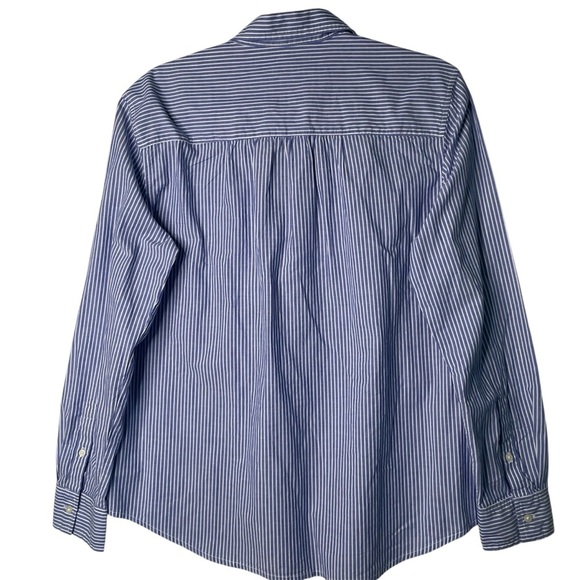 Gap Nautical Top Size M Blue Striped Lace Up 100% Cotton Vacation Resort NWT - Picture 2 of 10